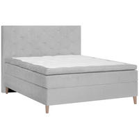 BOXSPRINGBETT 120/200 cm  in Grau  - Eichefarben/Grau, Konventionell, Holz/Textil (120/200cm) - Welnova