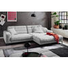 ECKSOFA Ottomane rechts  Badia Grau Cord  - Schwarz/Grau, Design, Textil/Metall (296/207cm) - Dieter Knoll