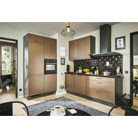 ECKKÜCHE 120/220 cm  in Bronzefarben, Graphitfarben, Schwarz  - Chromfarben/Schwarz, Design, Holzwerkstoff/Metall (120/220cm) - Xora