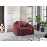 SESSEL in Samt Aubergine  - Aubergine/Schwarz, MODERN, Kunststoff/Textil (116/88/104cm) - Sit & More