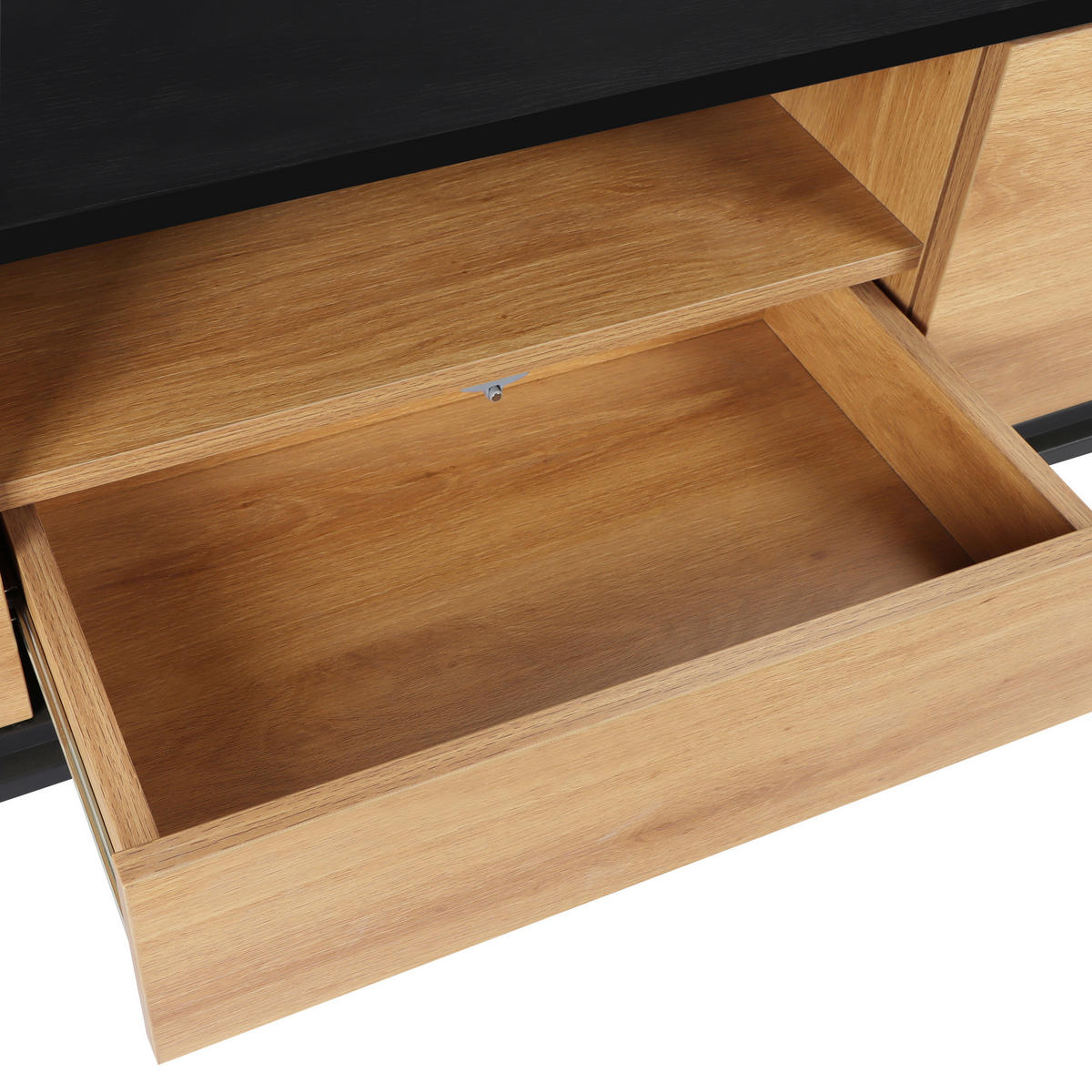 TV-SZEKRÉNY 180/55/40 cm  - fekete/natúr, Design, faalapú anyag (180/55/40cm) - Xora