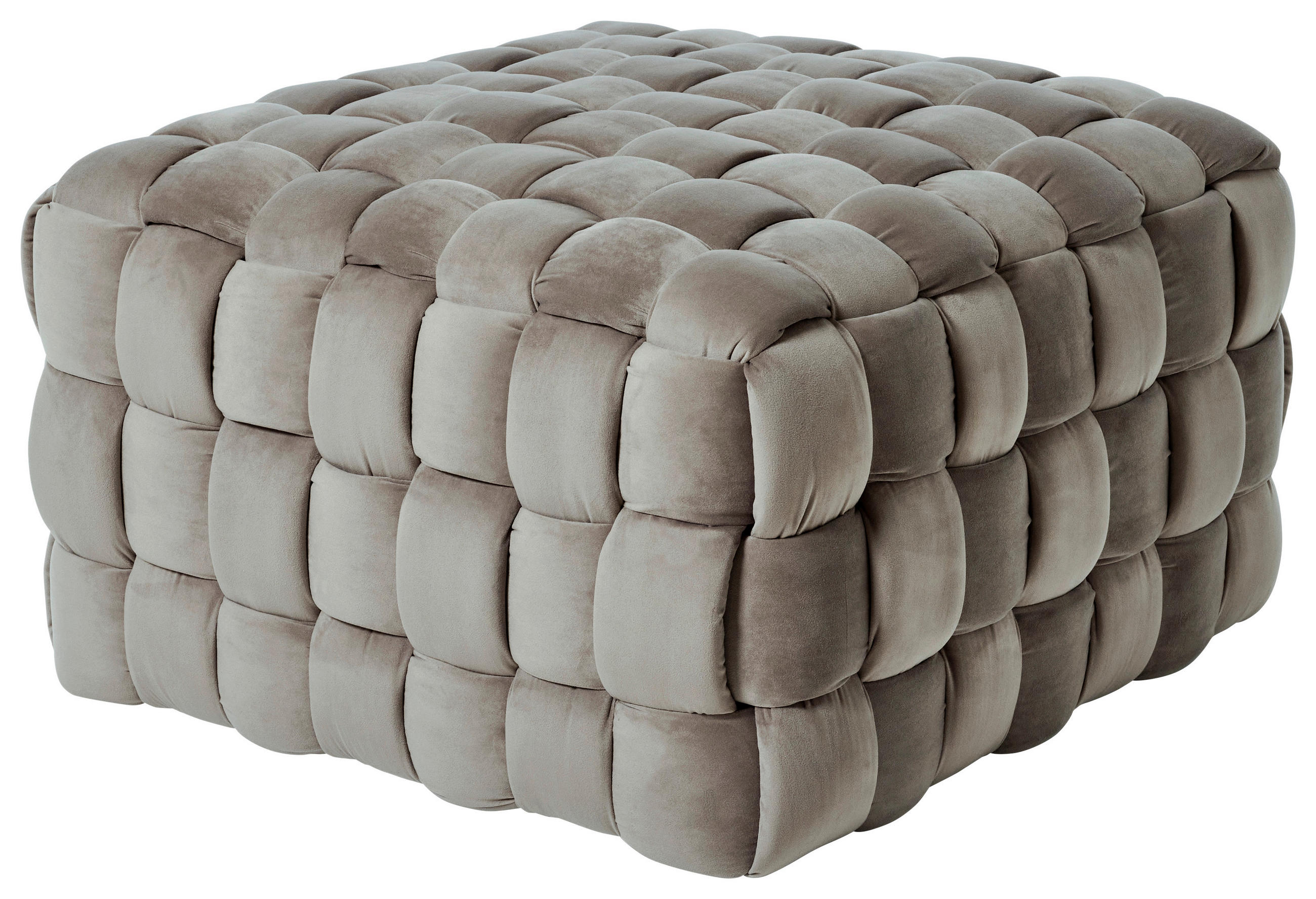 SITZWÜRFEL Samt  - Taupe, MODERN, Textil (78/43/78cm)