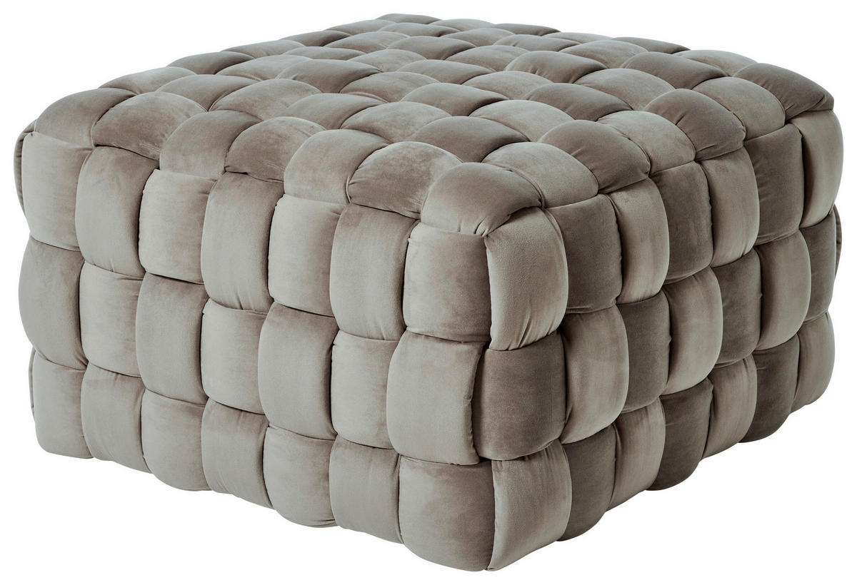 SITZWÜRFEL Samt  - Taupe, MODERN, Textil (78/43/78cm)
