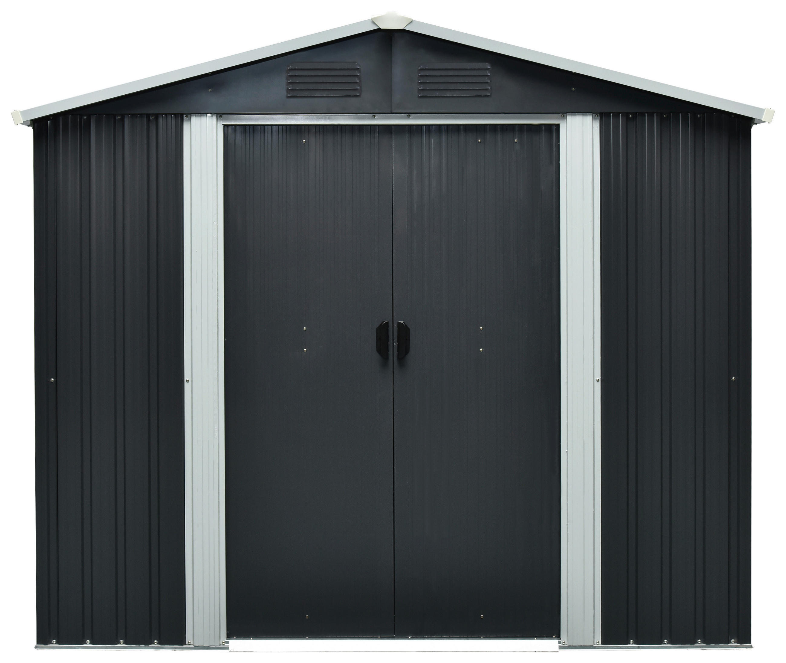 GERÄTEHAUS 236/190/174 cm  - Anthrazit/Weiß, Basics, Metall (236/190/174cm)
