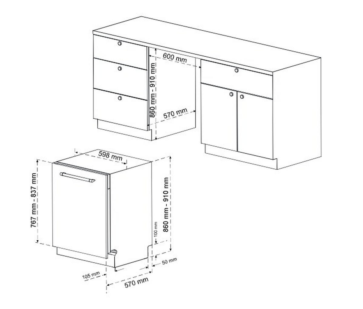 GESCHIRRSPÜLER GXL670  - Edelstahlfarben, Basics, Metall (59,8/86,0-91,0/55,0cm) - Oranier