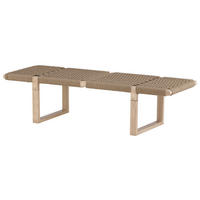 SITZBANK 140/36/46 cm Hellbraun Rattan  - Hellbraun, Design, Holz/Metall (140/36/46cm) - Livetastic