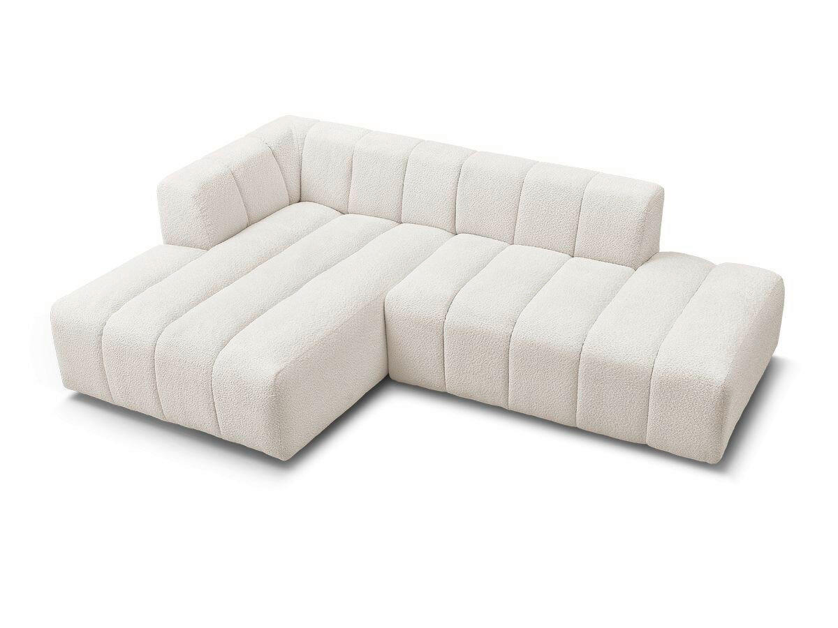 ECKSOFA  ANNECY Weiß Bouclé  - Schwarz/Weiß, MODERN, Kunststoff/Textil (170/262cm)