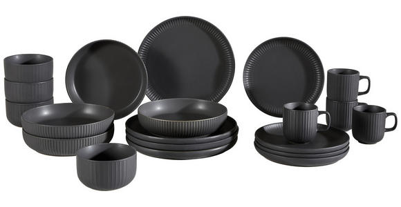KOMBISERVICE Schwarz TIMELESS 20-teilig 4 Personen  - Schwarz, Trend, Keramik - Novel