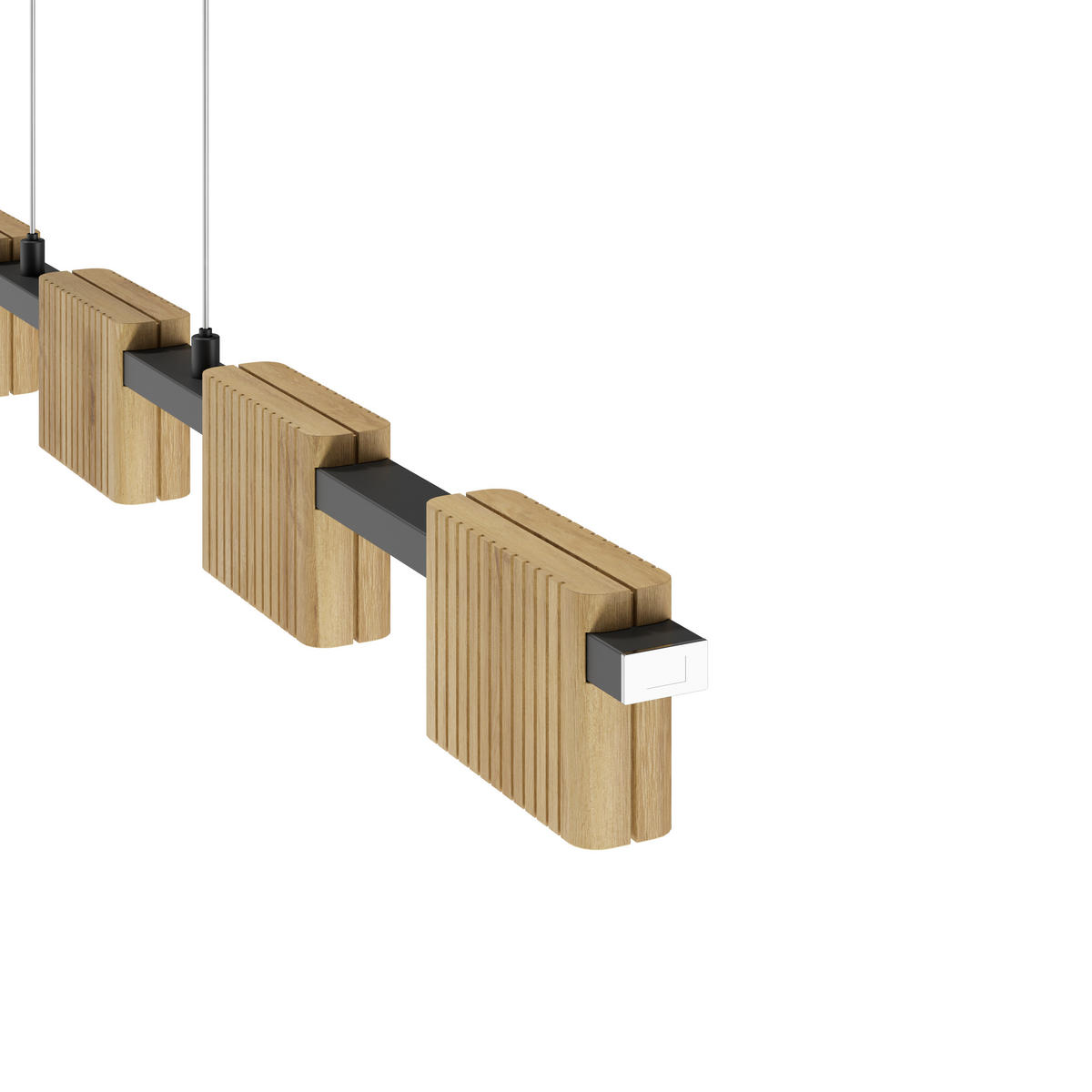 LED-HÄNGELEUCHTE 100/10/150 cm  - Schwarz, Natur, Holz/Metall (100/10/150cm) - Waldwelt