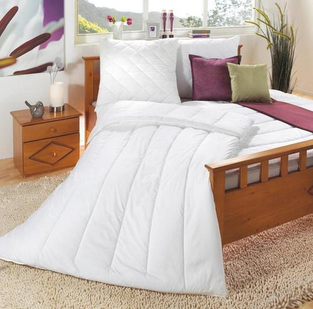 CELOROČNÍ PŘIKRÝVKA, 200/220 cm, polyester - bílá, Design, textil (200/220cm) - Centa-Star