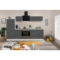 KÜCHENBLOCK 270 cm   Grau, Weiss  - Weiss/Alufarben, Konventionell, Holzwerkstoff/Metall (270cm) - Respekta