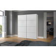 SCHWEBETÜRENSCHRANK  in Weiß  - Edelstahlfarben/Weiß, Design, Holzwerkstoff (203/236/65cm) - Carryhome