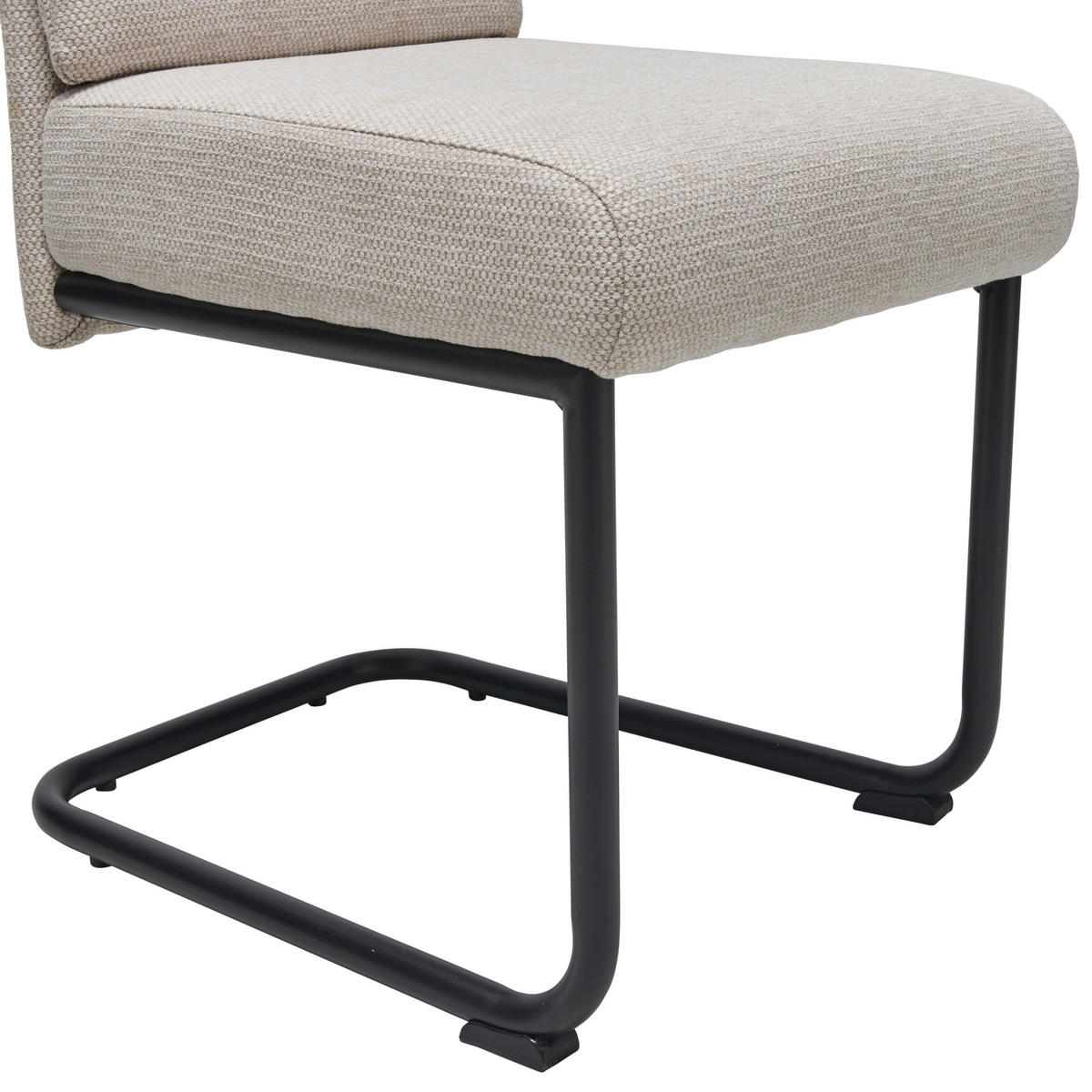 SCHWINGSTUHL  in Eisen Webstoff  - Beige/Schwarz, LIFESTYLE, Holz/Textil (45/94/62cm) - MID.YOU