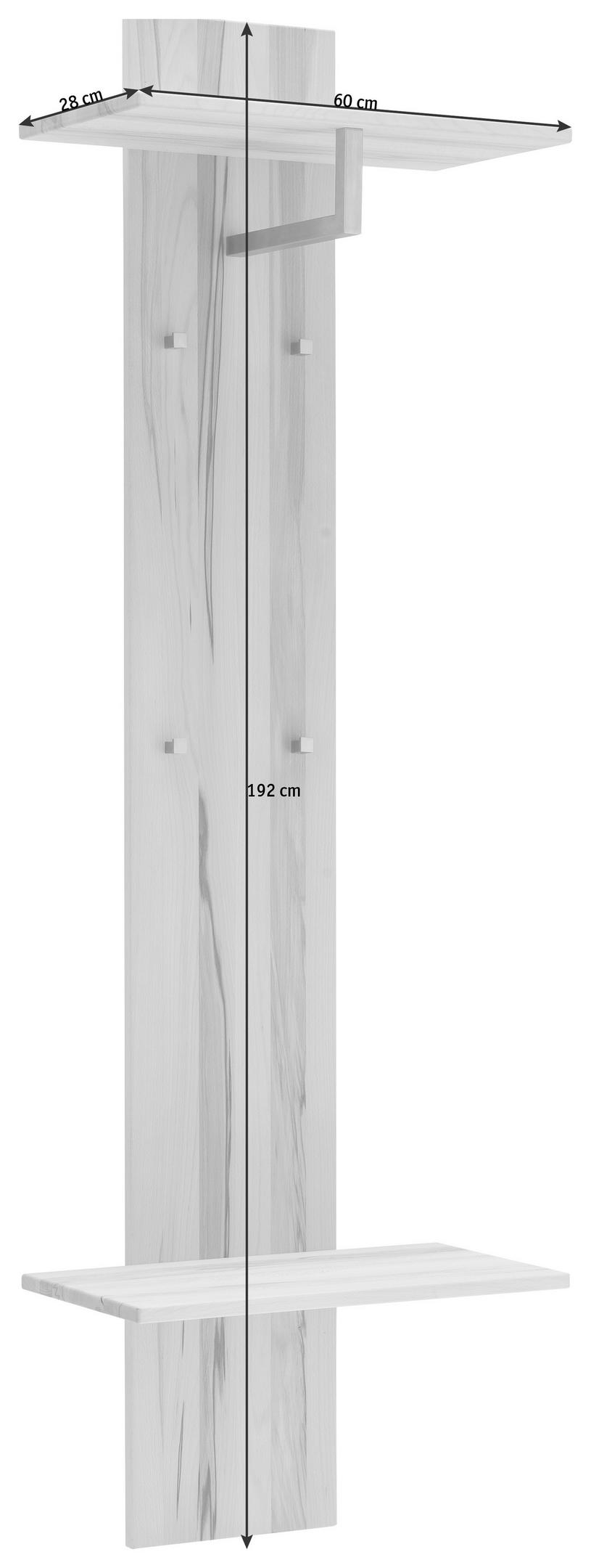 GARDEROBENPANEEL 60/192/28 cm  - Eichefarben, MODERN, Holz (60/192/28cm) - Linea Natura