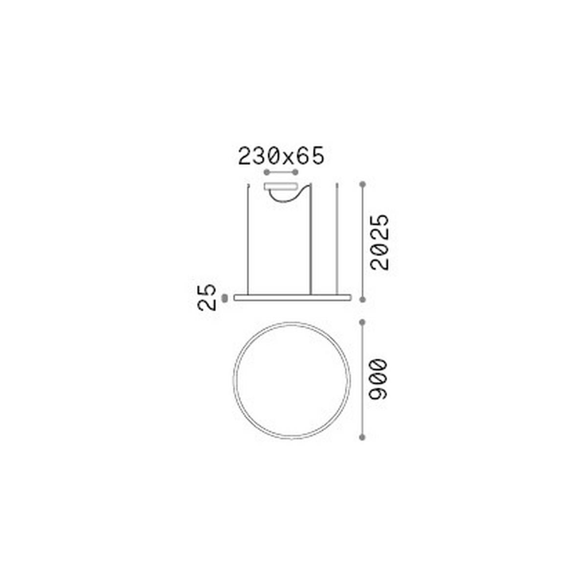 LED-HÄNGELEUCHTE Oracle Slim 90/27,5/202,5 cm   - Schwarz, Design, Kunststoff/Metall (90/27,5/202,5cm) - Ideal Lux
