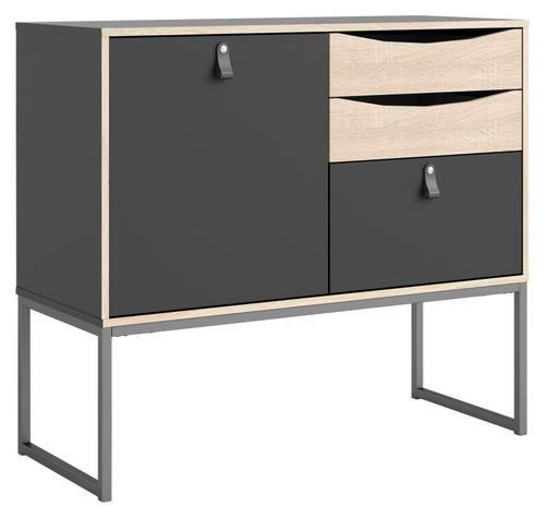 SIDEBOARD 97,7/86,6/40 cm  - svart/ekfärgad, Design, metall/trämaterial (97,7/86,6/40cm) - Best Price