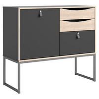 SIDEBOARD 97,7/86,6/40 cm  - svart/ekfärgad, Design, metall/trämaterial (97,7/86,6/40cm) - Best Price