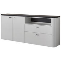 SIDEBOARD Weiß, Dunkelgrau  199/84,6/42,4 cm  - Dunkelgrau/Schwarz, Design, Holzwerkstoff/Kunststoff (199/84,6/42,4cm) - Xora