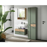 BADEZIMMER 3-teilig  in 126 cm  - Eichefarben/Schwarz, Trend, Glas/Holzwerkstoff (126cm) - MID.YOU