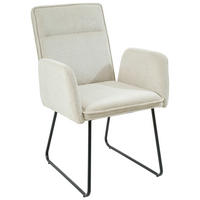 ARMLEHNSTUHL  in Eisen Webstoff  - Beige/Schwarz, Design, Textil/Metall (59/87,5/64,5cm) - Carryhome