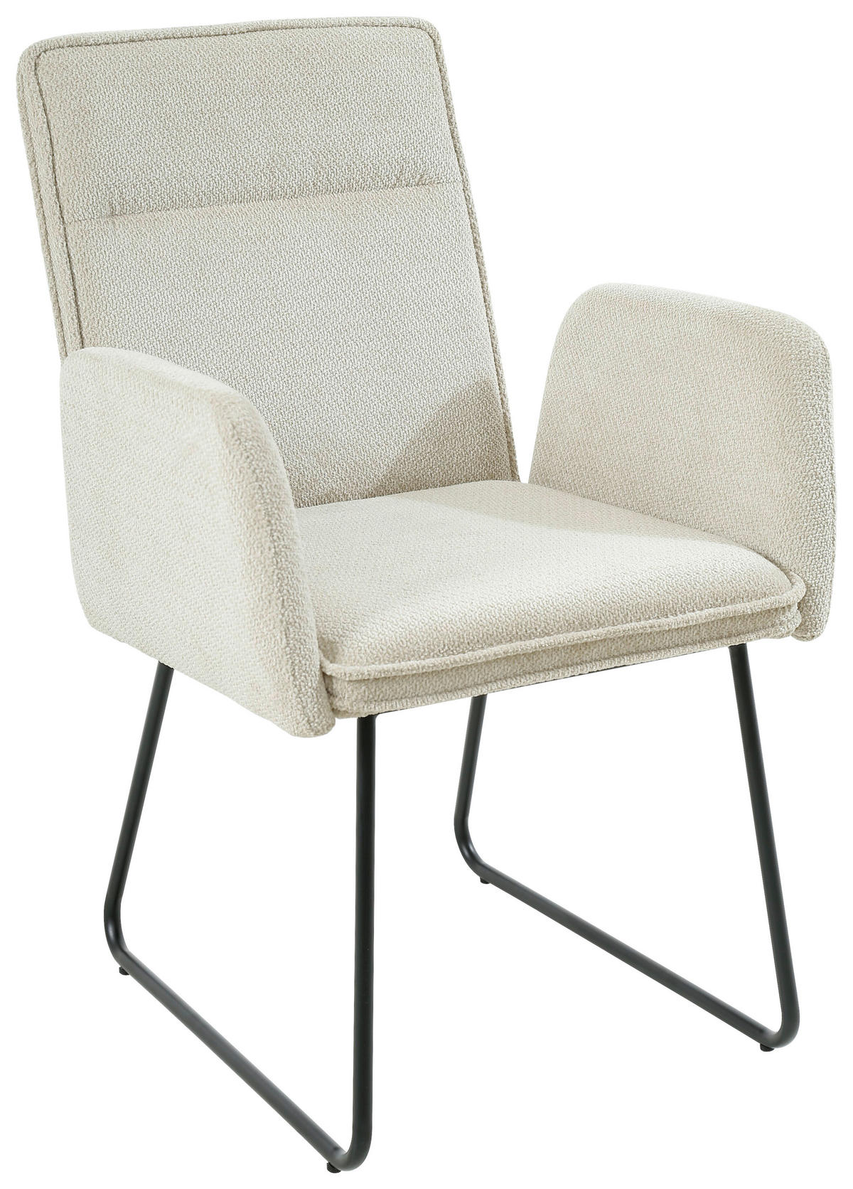 ARMLEHNSTUHL  in Eisen Webstoff  - Beige/Schwarz, Design, Textil/Metall (59/87,5/64,5cm) - Carryhome