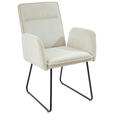 ARMLEHNSTUHL  inklusive Armlehnen Webstoff  - Beige/Schwarz, Design, Textil/Metall (59/87,5/64,5cm) - Carryhome
