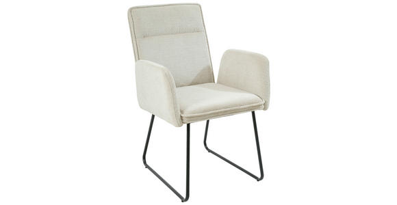 ARMLEHNSTUHL  inklusive Armlehnen Webstoff  - Beige/Schwarz, Design, Textil/Metall (59/87,5/64,5cm) - Carryhome