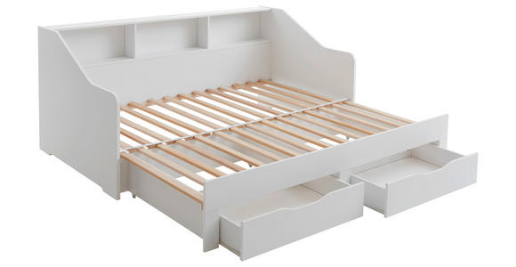 AUSZIEHBETT 90-180/200 cm in Weiß - Buchefarben/Weiß, KONVENTIONELL, Holzwerkstoff (90-180/200cm) - Carryhome