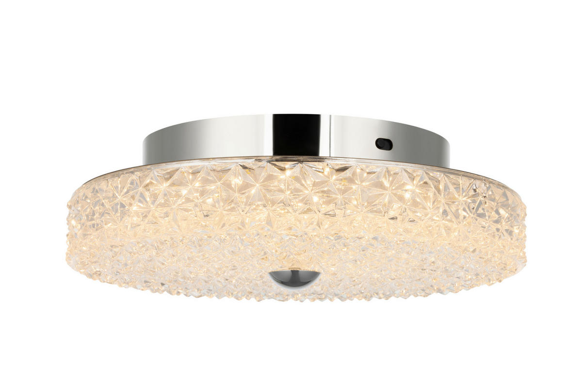 Plafonieră Cu Led 18 W  30/9,5 cm    - străveziu, Konventionell, sticlă/metal (30/9,5cm) - Glandor