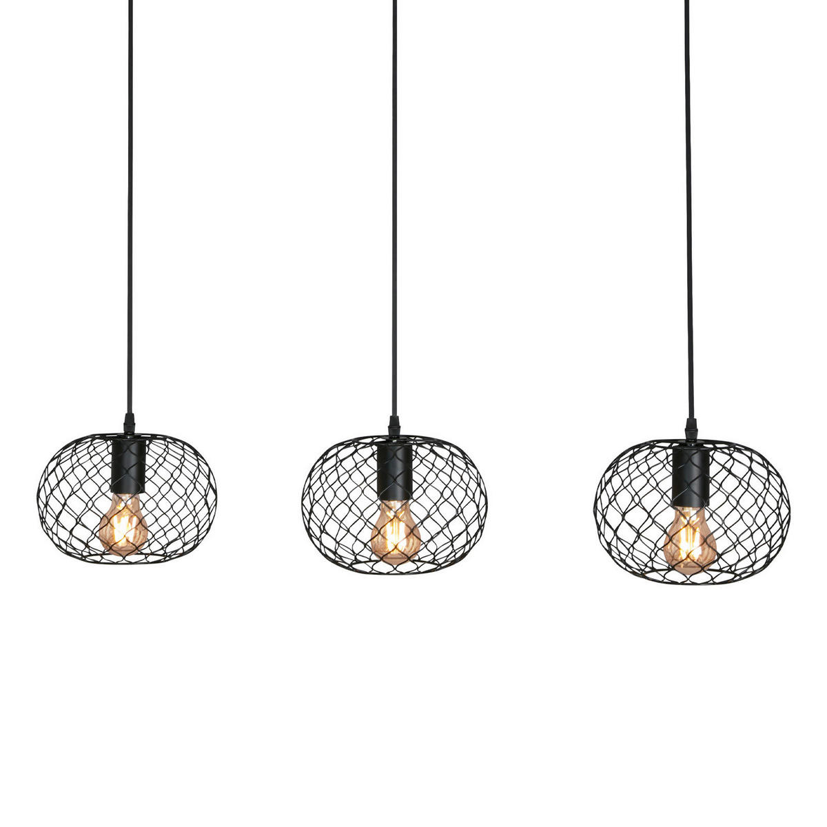 STROPNÍ ZÁVĚSNÉ SVÍTIDLO,   - černá, Design, kov/dřevo (80/110cm)
