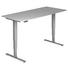 SCHREIBTISCH - Silberfarben/Grau, KONVENTIONELL, Holzwerkstoff/Metall (180/63,5-128,5/80cm) SCHREIBTISCH - Silberfarben/Grau, KONVENTIONELL, Holzwerkstoff/Metall (180/63,5-128,5/80cm)