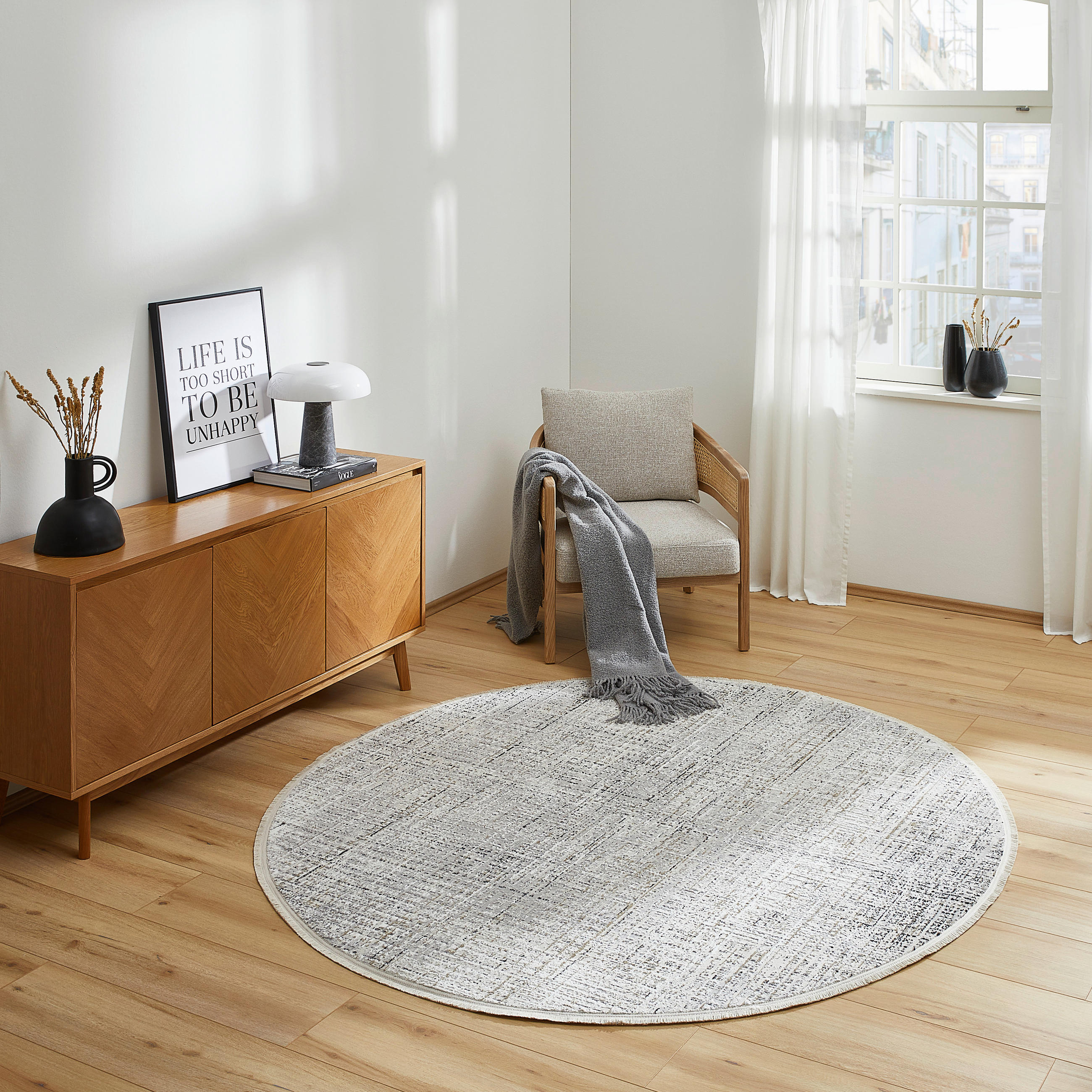 WEBTEPPICH 200 cm Creme, Hellgrau  - Creme/Hellgrau, Basics, Textil (200cm) - Novel