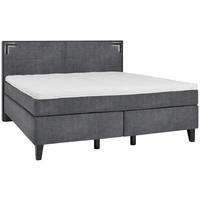 BOXSPRINGBETT 160/200 cm  in Anthrazit  - Anthrazit/Schwarz, Design, Holz/Textil (160/200cm) - Hom`in