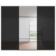 SCHWEBETÜRENSCHRANK 301/223/68 cm 3-türig Schwarz, Champagner  - Champagner/Schwarz, KONVENTIONELL, Glas/Holzwerkstoff (301/223/68cm) - Novel