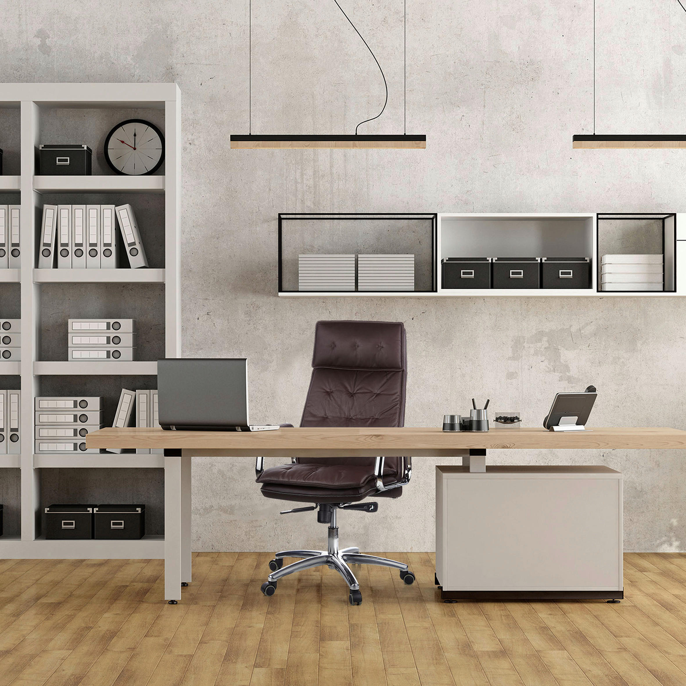 KONTORSSTOL i brun - brun, Basics, metall/läder (60/130/48cm) - MID.YOU