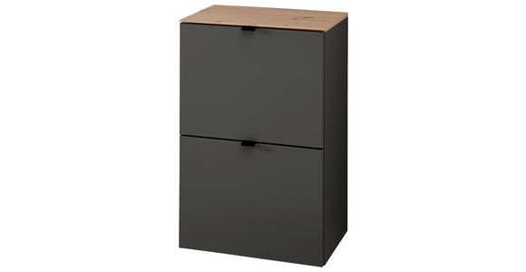 HÄNGESCHUHSCHRANK 55/84/37 cm  - Schwarz/Graphitfarben, Design, Holzwerkstoff/Metall (55/84/37cm) - Voleo