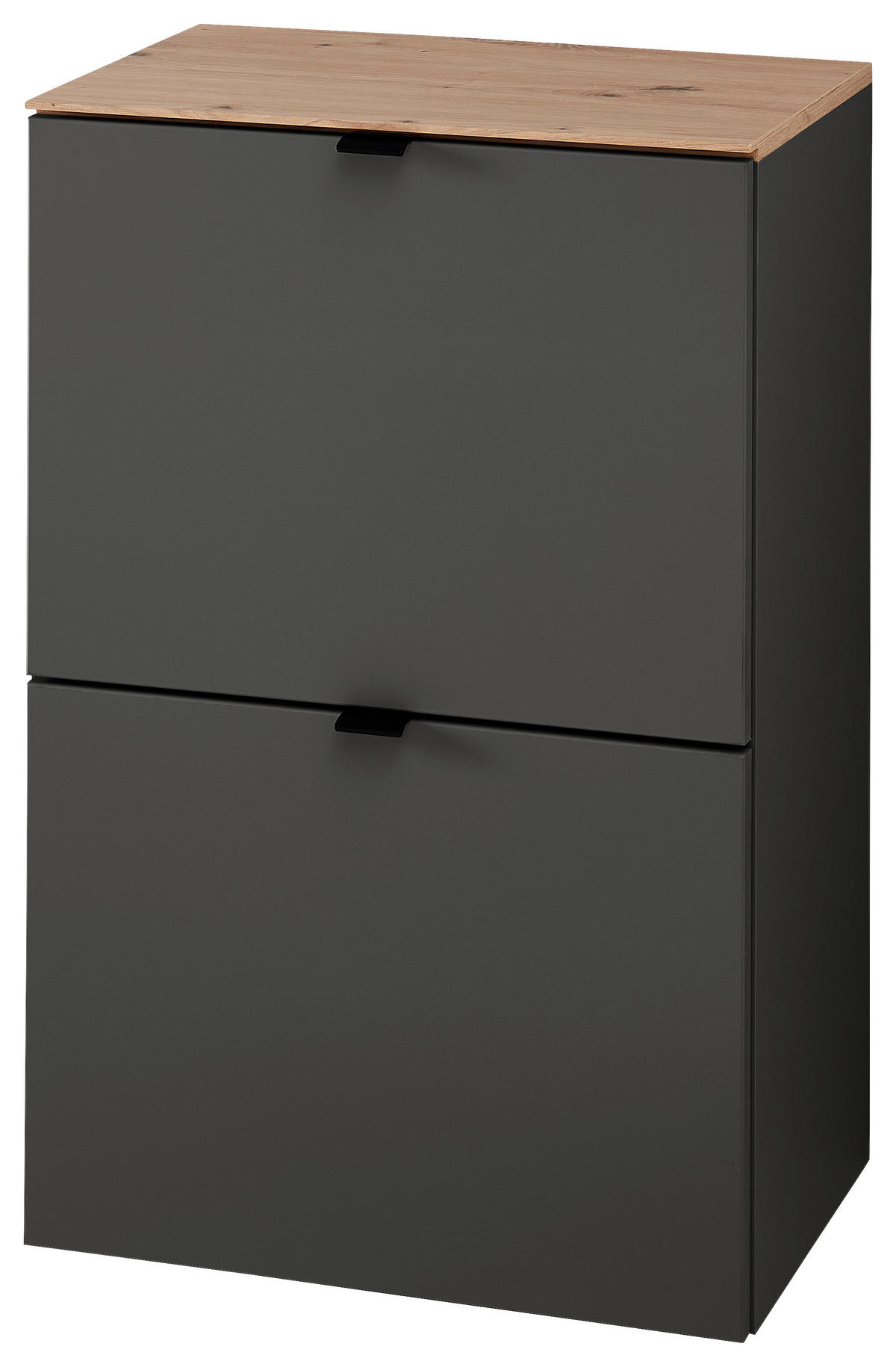 HÄNGESCHUHSCHRANK Graphitfarben, Eiche Artisan  - Schwarz/Graphitfarben, Design, Holzwerkstoff/Metall (55/84/37cm) - Voleo