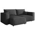 ECKSOFA Anthrazit Webstoff Zierkissen, Rückenkissen, Rücken echt  - Anthrazit/Schwarz, MODERN, Kunststoff/Textil (153/250cm) - Xora