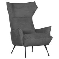 OHRENSESSEL 83/110/92 cm  in Cord Dunkelgrau  - Dunkelgrau/Schwarz, KONVENTIONELL, Textil/Metall (83/110/92cm) - MID.YOU