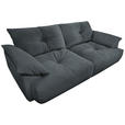 BIGSOFA Webstoff Dunkelgrau  - Dunkelgrau/Schwarz, KONVENTIONELL, Kunststoff/Textil (243/90,5/130cm) - Ambia Home