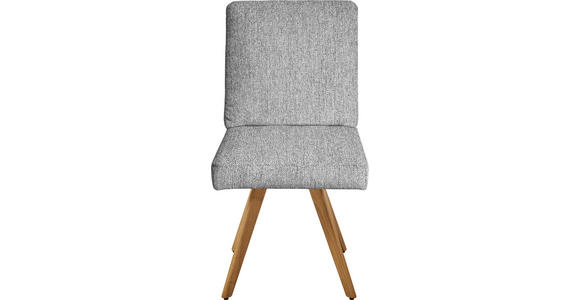 STUHL  in Chenille Holz, Textil  - Eichefarben/Hellgrau, Design, Holz/Textil (46/94/58cm) - Dieter Knoll