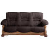 3-SITZER-SOFA Echtleder Braun  - Eichefarben/Braun, LIFESTYLE, Leder/Holz (205/95/95cm) - Max Winzer