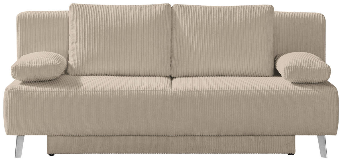 SCHLAFSOFA in Cord Hellbraun  - Hellbraun, MODERN, Textil/Metall (193/85/88cm) - Novel