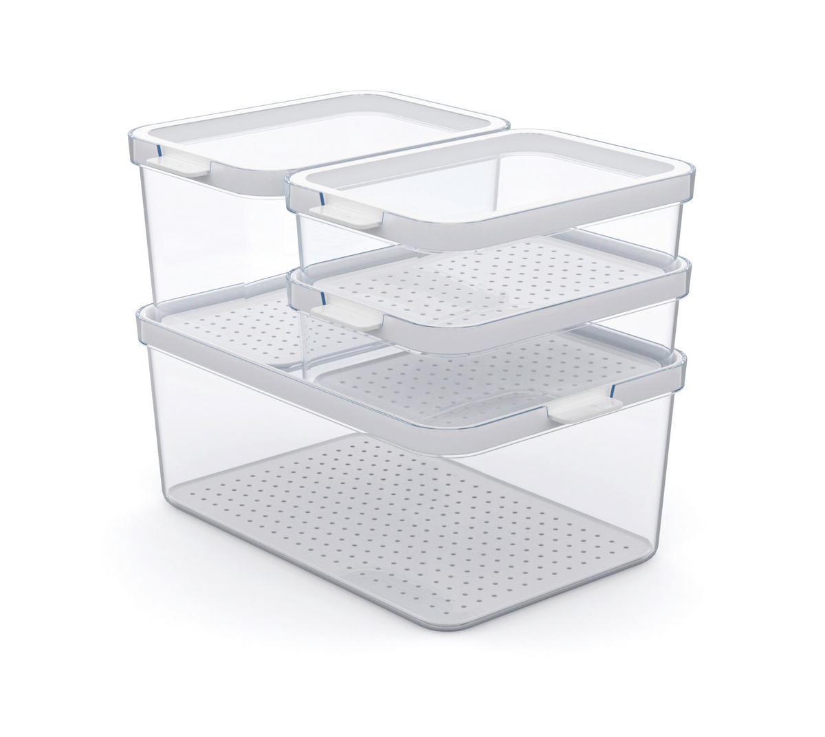 KÜHLSCHRANKBOX  - Weiß, Basics, Kunststoff (28,4/18,7/19cm) - Rotho