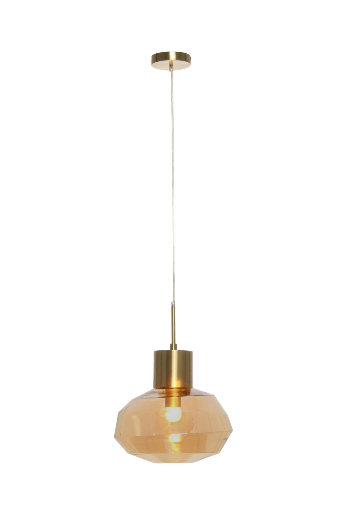HÄNGELEUCHTE 32/32/32 cm    - Bernsteinfarben, Basics, Glas/Metall (32/32/32cm) - Kayoom