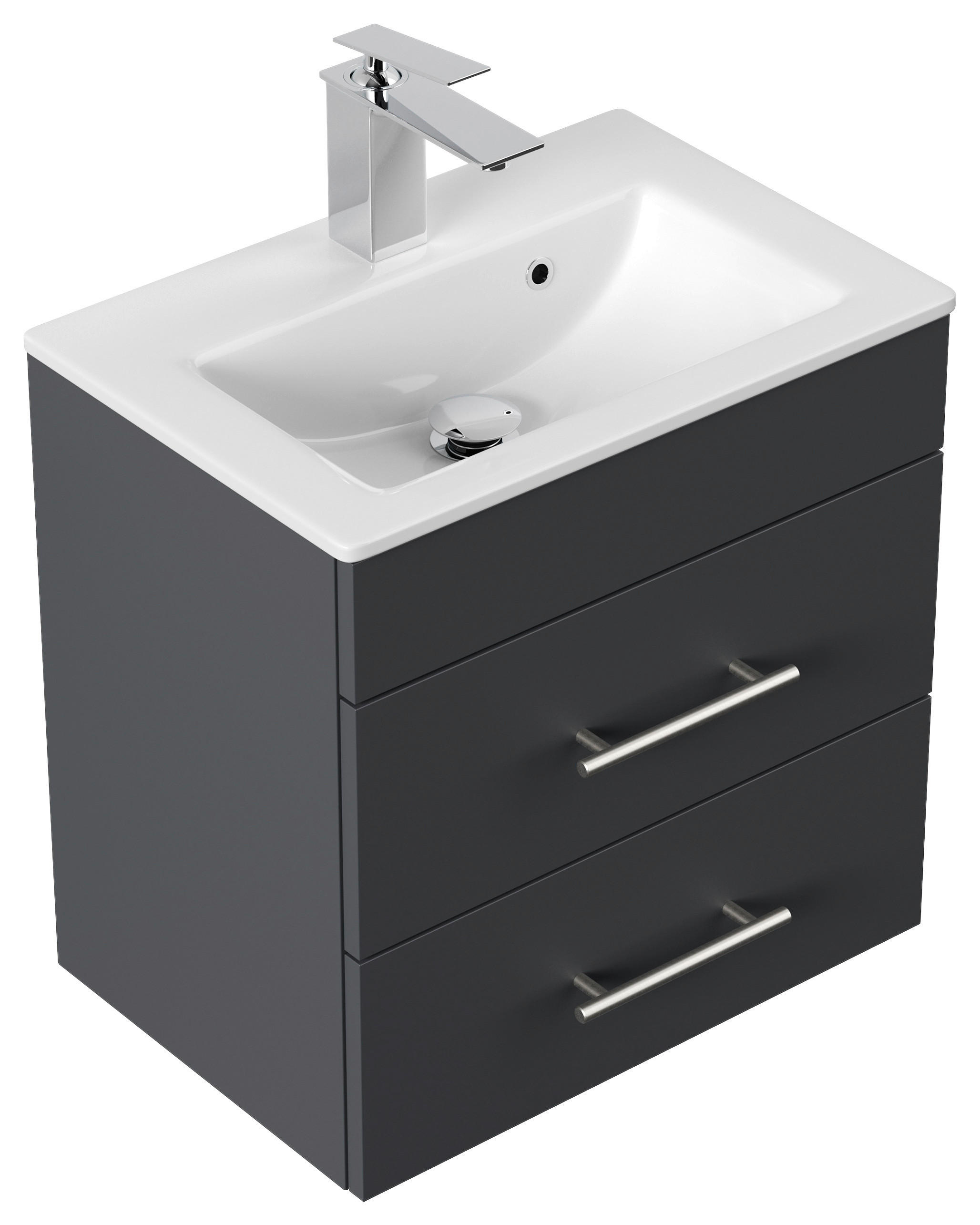 BADEZIMMER  in 50 cm  - Silberfarben/Graphitfarben, MODERN, Keramik/Holzwerkstoff (50cm) - MID.YOU