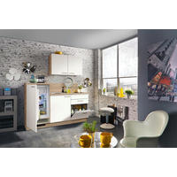 MAJHNA KUHINJA - barve nerjavečega jekla/barve hrasta, Basics, kovina/leseni material (180cm) - Express