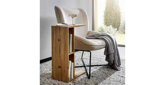 BEISTELLTISCH 25/65/40 cm Eiche vollmassiv Eichefarben - Eichefarben, Natur, Holz (25/65/40cm) - Linea Natura