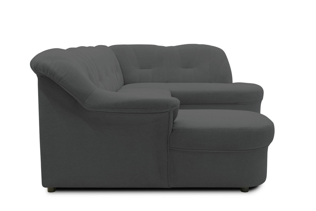 WOHNLANDSCHAFT FLORES FK Dunkelgrau Mikrofaser  - Dunkelgrau/Schwarz, KONVENTIONELL, Kunststoff/Textil (142/293/182cm) - MID.YOU