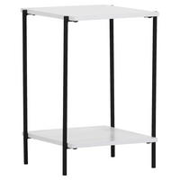 BEISTELLTISCH 40/40/60 cm Eiche furniert Schwarz, Weiß quadratisch  - Schwarz/Weiß, Design, Holz/Holzwerkstoff (40/40/60cm) - Landscape